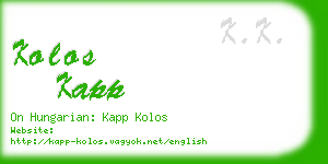 kolos kapp business card